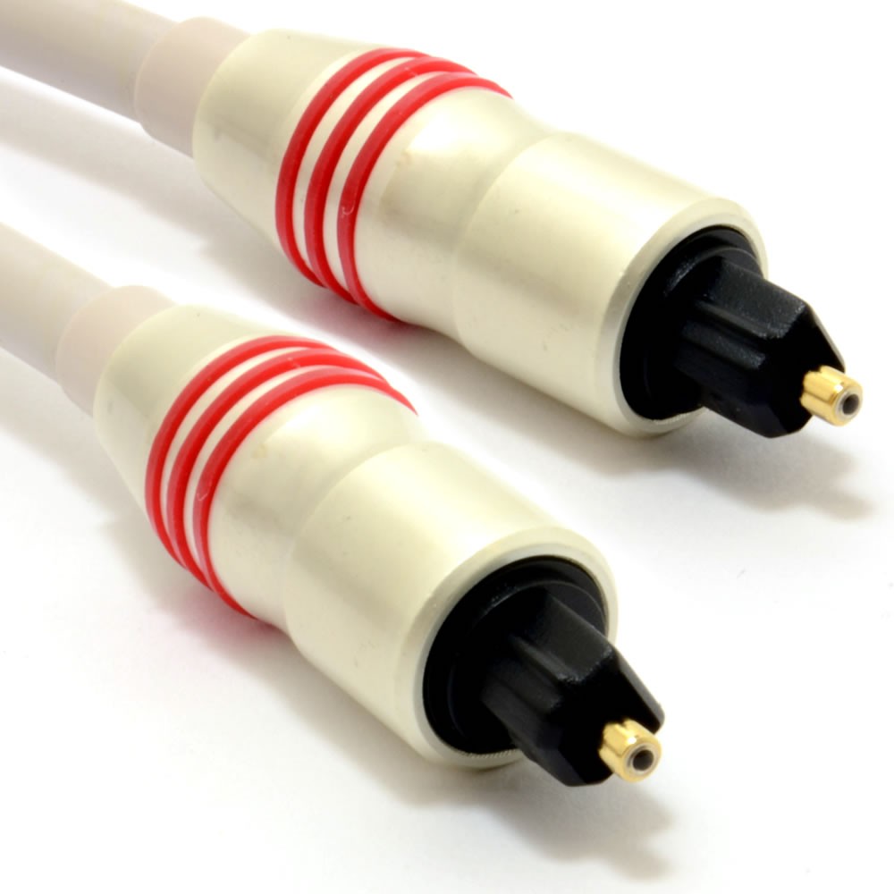 PEARL Digital Optical Audio Cable 6mm TOSlink Plug to Plug Lead 1m SPDIF
