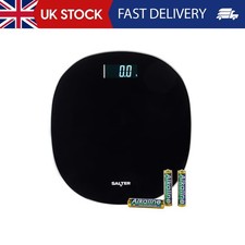 Salter 9221 BK3R Eco Electronic Bathroom Scale - Rechargeable Body Weight Scale,