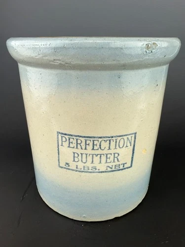 Antique Perfection Butter Red Wing Stoneware Advertising Crock Butte Montana