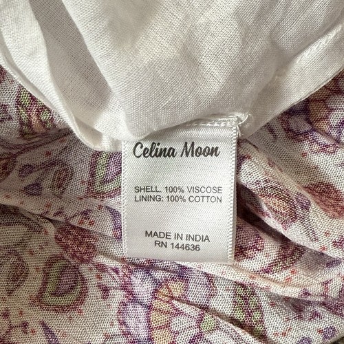 Abito Celina Moon Anthropologie taglia M maxi foral buco della serratura viscosa festa estiva - Foto 12 di 13