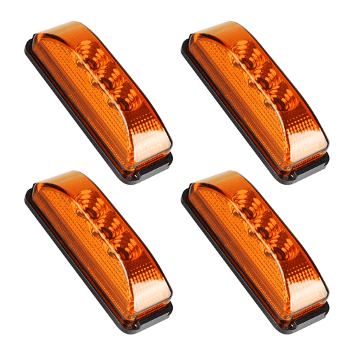 4 Amber 4"*1.33" LED Side Marker Clearance Light Waterproof for Trailer Truck RV