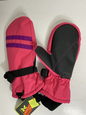 All in Motion Girls Pink Mittens Adjustable Winter Snow Ski Size 8-14 NWT