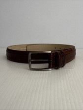 Mezlan Men  s Embossed Detail Leather Belt- 9635 - Brown - 38