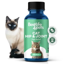 Cat Hip and Joint Pain Relief-Natural Anti-Inflammatory Remedy for Chronic
