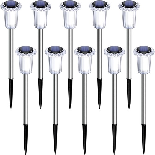 Solar Pathway Lights 10 Pack Solar Lights Outdoor Waterproof 6000K Cold White... - Bild 7 von 8