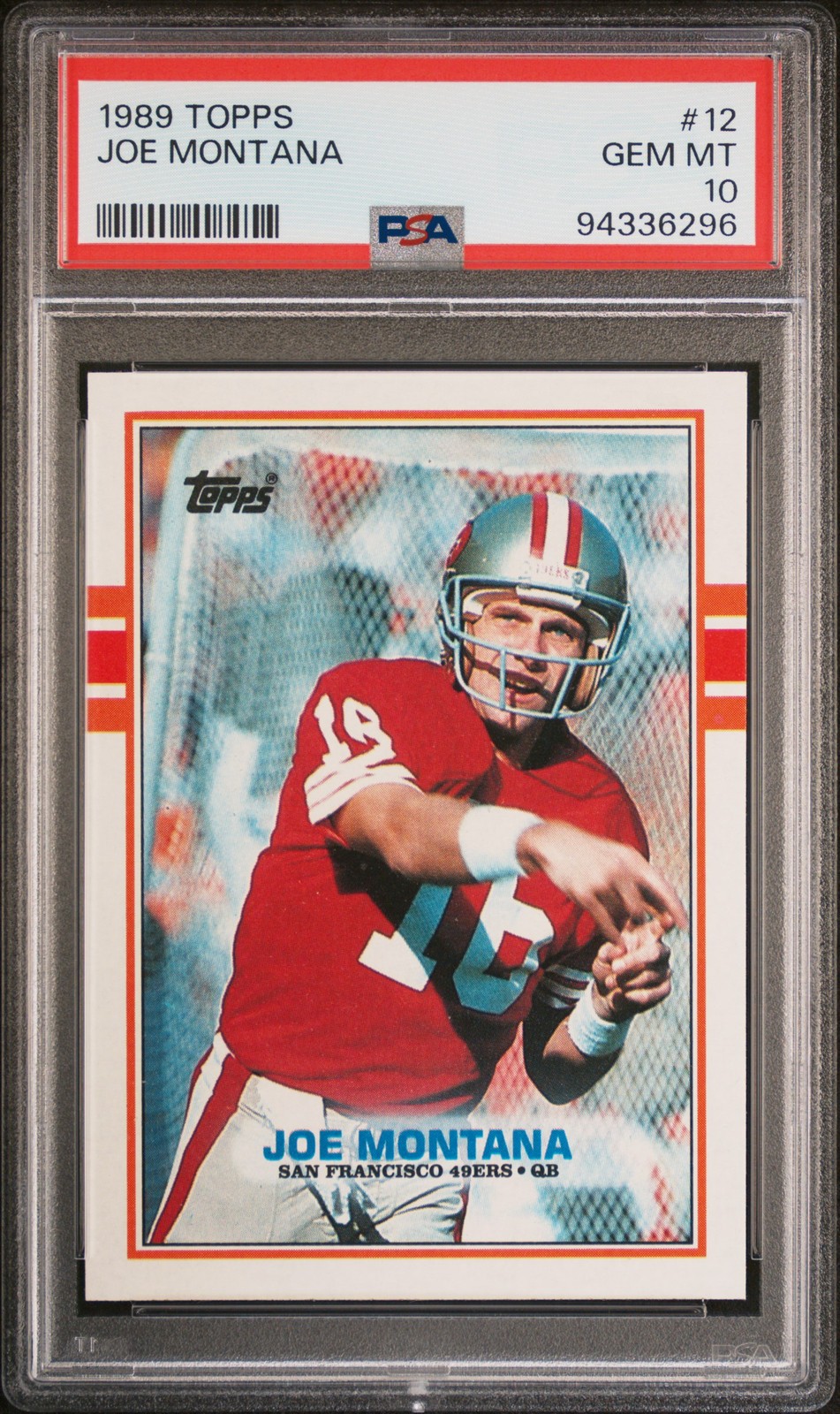 1989 TOPPS #12 JOE MONTANA PSA 10