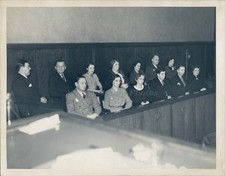1937 Photo Press Burns Jury Trial Court Room Women Men Solemn People