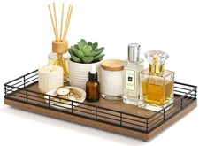 Large Bathroom Vanity Tray 13" x 8" Acacia Decorative Wooden Tray for Bathr...