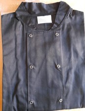 Black Chefs Jacket Unisex Short Sleeve Chef Coat Kitchen Uniform Size XXL 52-54