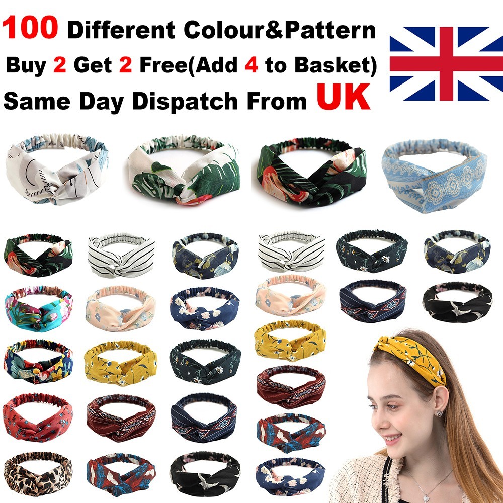Banda para el cabello 100 patrones nudo torcido nudo niña diadema anudada para mujer yoga Reino Unido