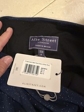 Alie Street London Cowl Neck Maxi Dress Sleeveless Blue Glitter Size 6