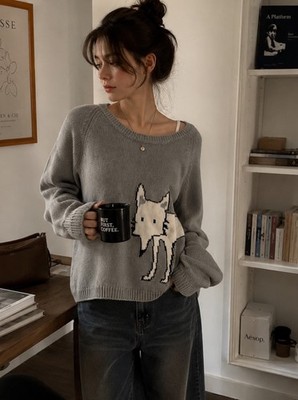 Whimsical Indie Cozy Cat Knit