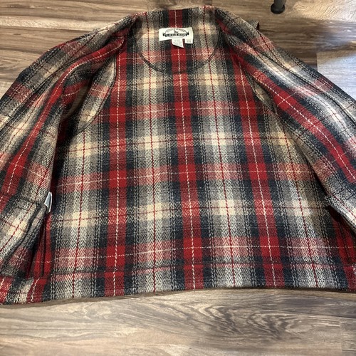 EDDIE BAUER LENGENDS LADIES HEAVY WOOL PLAID WINTER VEST-M-NWOT-UNLINED-NICE - Picture 3 of 4