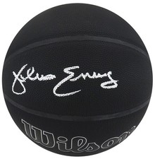Julius Erving Signed Wilson I/O Black 75th Logo NBA Basketball - (SCHWARTZ COA)