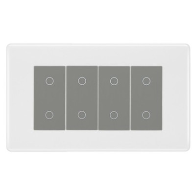 BG Nexus weiß geformter Quad Master Touch Dimmschalter - grauer Einsatz