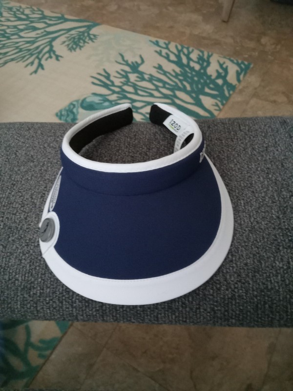 Izod Women's Golf Sun Visor, Navy And White With Removable Ball Marker. NWOT 