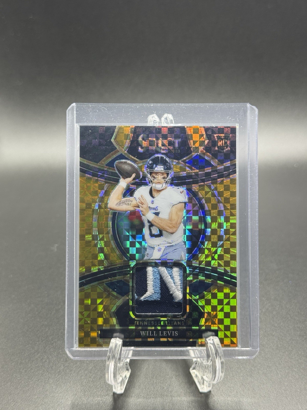 Will Levis Panini Select Rookie Swatches #RSWWLE Gold Prizm