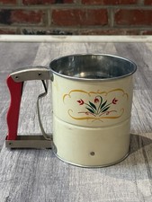 VINTAGE 1960s ANDROCK DOUBLE SIFT FLOUR SIFTER WITH TULIPS