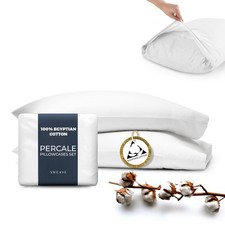 100 Egyptian Cotton King Pillowcases - 400 Thread Count, Hypoallergenic,