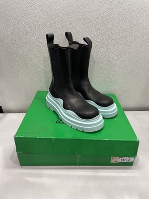 Bottega Veneta Tire Chelsea Boots Men's US 12, Black & Pale *Preowned*