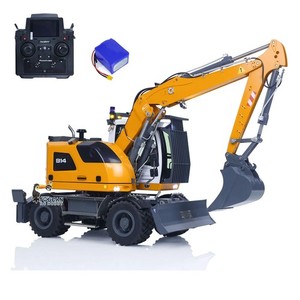 US Stock 1/14 RC Hydraulic Wheeled Excavator LR914 8-ways Valve RTR Metal Digger