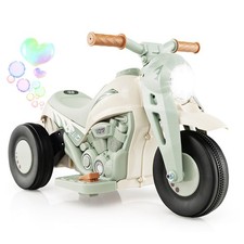 6V Kids Bubble Car Electric Ride On Motorcycle w/Music Button, Headlight Beige