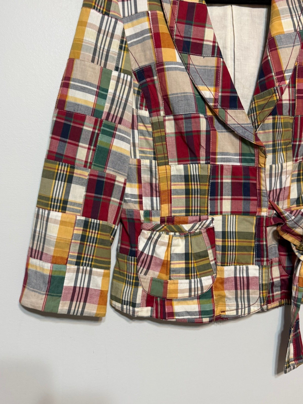 Vintage Patchwork Cottagecore Wrap Blazer Womens … - image 5