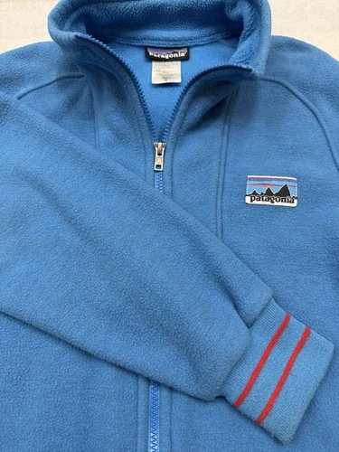 Rare Patagonia Big Tag Fleece Size Medium Rare Blue Vintage Jacket Coat Full Zip - product listing photo