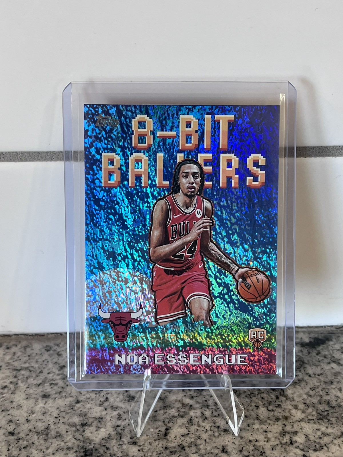 Noa Essengue 2025-26 Topps 8-Bit Ballers Holo Foil Parallel SP #8B-38 Bulls RC
