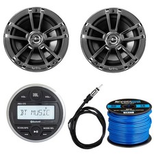 JBL Marine Bluetooth Digital Receiver, 2x 6.5" 225W Speakers, Wire, Antenna