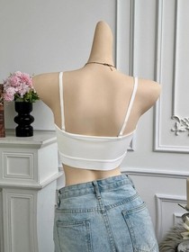 Sexy Women Hollow Out Cup Bras Wire Free Comfortable Camisole Lingerie