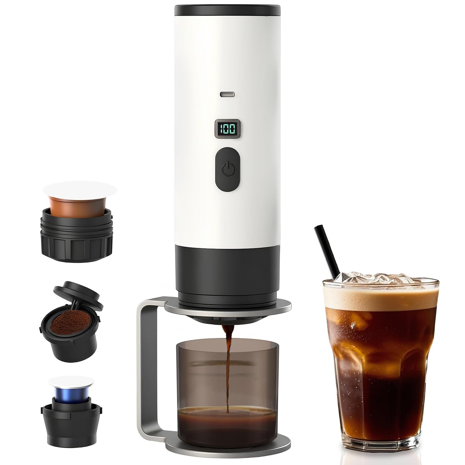, Hands-free Travel Coffee Makers For Camping, Car Sel...
