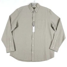Taylor Stitch The Jack Waffle Shirt Mens 44 Cement Textured Long Sleeve Button