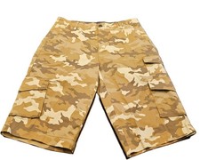 Men's Beige Camouflage Cargo Shorts