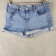 Vigoss Marley Shorts Womens 31 Blue Rolled Cuff Denim Jean Stretch Summer Casual