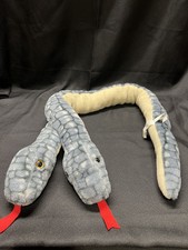 Toys R Us Animal Alley Double Headed Snake Plush Gray 52" Glass Glitter Eye RARE