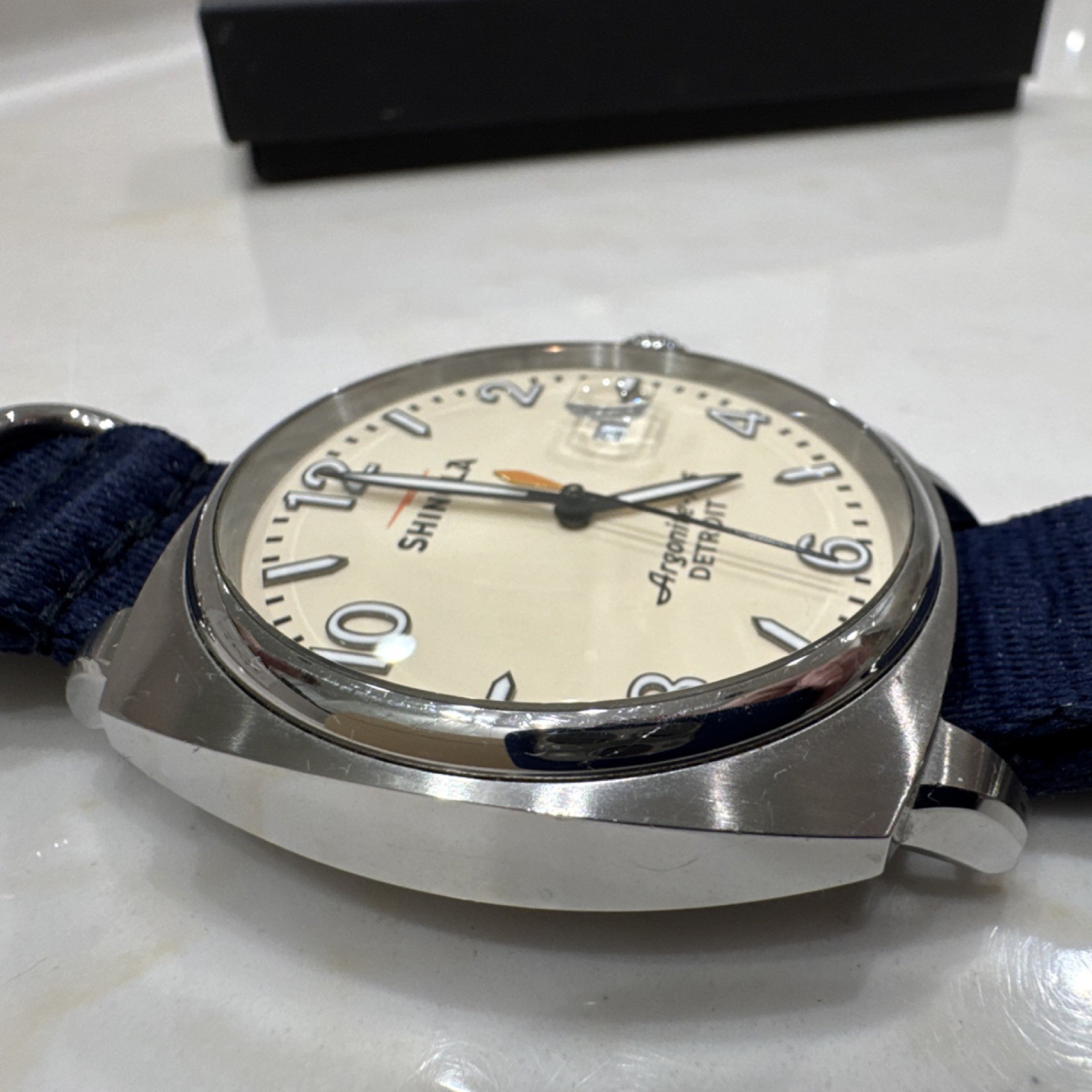 Shinola Argonite 715 Detroit Men's Blue Fabric Band Stainless Steel Wristwatch image 4