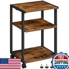 HOOBRO 3-Tier Mobile Printer Stand Cart Under Desk Storage Industrial