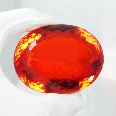 Certified Natural Mexican Fire Opal   857.20 Cts Oval Cut Stunning Gemstone