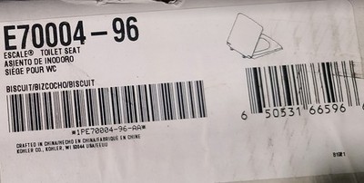Kohler Escale Toilet Seat (Biscuit), K-E70004-96 NEW