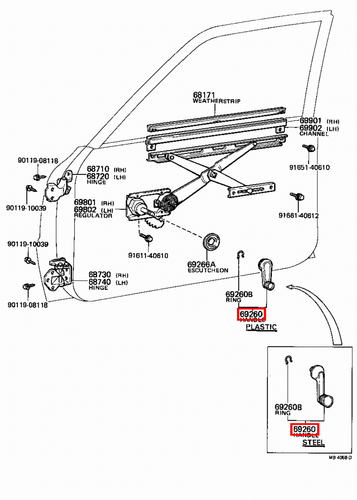 Genuine Toyota Corolla Trueno KE38 KE36 Door Window Winder Regulator Handle x2 - Picture 11 of 20