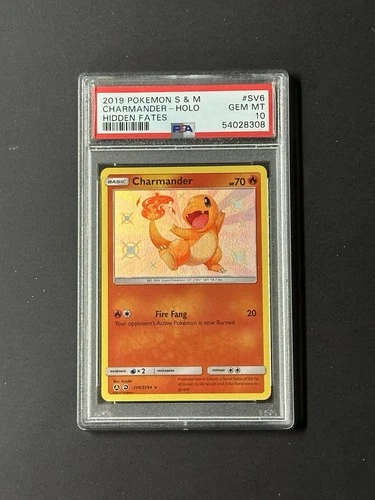 PSA 10 Pokemon Charmander Hidden Fates #SV6/V94 Baby Shiny Holo