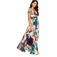 ASOS Forever Billie Sweetheart Floral Cold Shoulder Maxi Dress US 4 Prom Formal