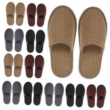 12 Pair House Slipper for Guest Non Slip Disposable Slipper Medium Deep Color