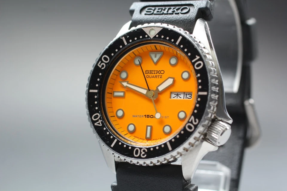 *Near MINT* SEIKO Scuba Diver's 6458-600A Orange Day Date 150m Quartz Watch - Image 2 of 4