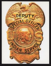 Postcard - US Deputy Special Officer Indian Service Symbol Badge Patch 