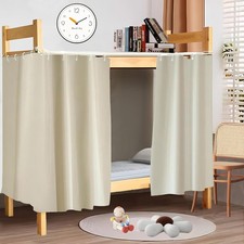 Blackout Bunk Bed Curtains Protection Cover Canopy, 2 Panels Beige