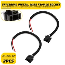 Wire Pigtail Female P A 9003 H4 Two Harness Head Light Bulb Connector Socket EOA
