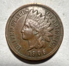 1906 Indian Head Small Cent Bronze BN Business Strike Philadelphia KM#90