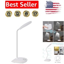 Flexible Gooseneck LED Desk Lamp - Touch Control, 3-Level Brightness, Portable